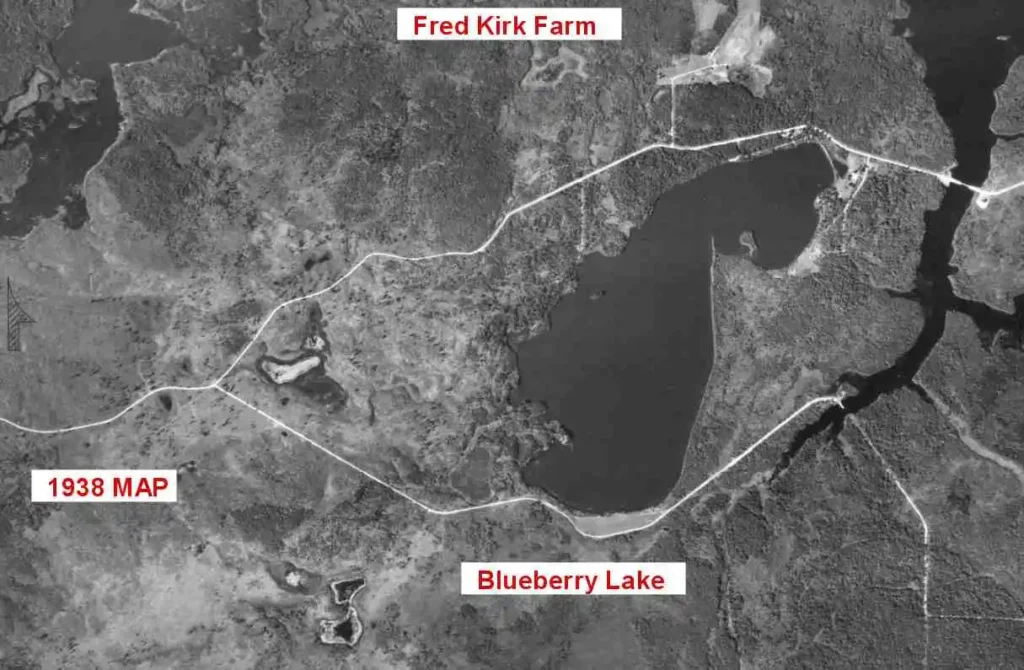 Fred Kirk Farm Near Blueberry Lake-1938 Map