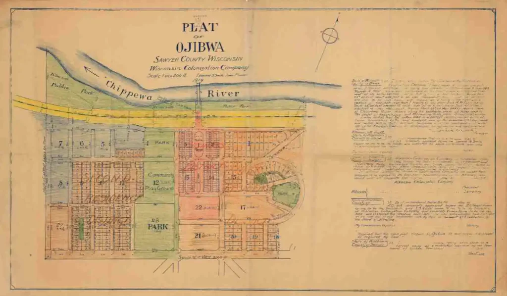 Old Ojibwa WI map